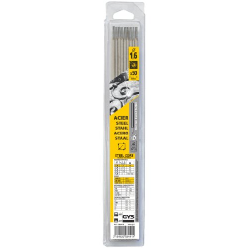 Abratools - Juego electrodo gys diámetro 1,6mm acero (blister 50u) Abratools - Juego electrodo gys diámetro 1,6mm acero (blister 50u)
