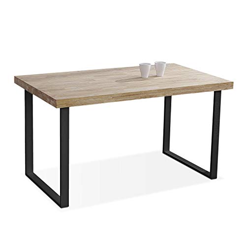 Adec - Natural, Mesa de Comedor, Mesa Salon o Cocina Fija Color Roble Salvaje y Negro, Medidas: 140 cm (Largo) x 80 cm (Ancho) x 76,5 cm (Alto) Adec - Natural, Mesa de Comedor, Mesa Salon o Cocina Fija Color Roble Salvaje y Negro, Medidas: 140 cm (Largo) x 80 cm (Ancho) x 76,5 cm (Alto)