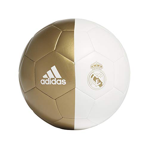 adidas RM CPT Balón de Fútbol, Men's, White/Dark Football Gold, 5 adidas RM CPT Balón de Fútbol, Men's, White/Dark Football Gold, 5