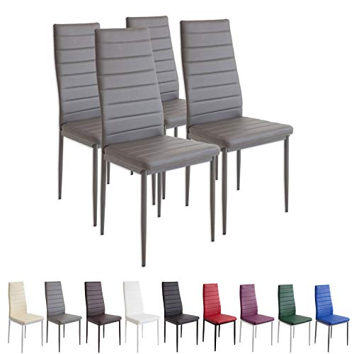 Albatros 2553 Milano Set de 4 sillas de Comedor, Gris