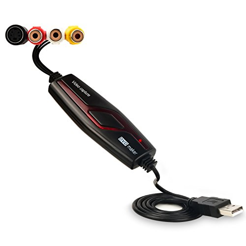 Audio Video Grabber USB2.0, adaptador de video para edición, Hi8 digitalización de VHS a DVD para Mac y Windows 10 con adaptador de conversión Scart / AV Audio Video Grabber USB2.0, adaptador de video para edición, Hi8 digitalización de VHS a DVD para Mac y Windows 10 con adaptador de conversión Scart / AV