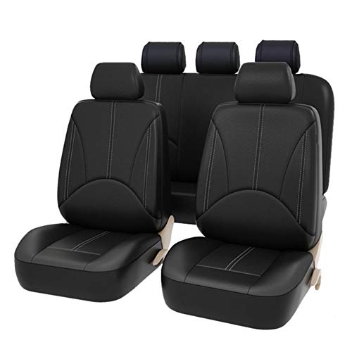 AUTO HIGH Juegos de Fundas para Asientos de Coche Universales, Cubiertas de Asiento de Auto de Cuero Artificial, Protector para Asientos Delanteros y Traseros de Automóviles Negro #1 AUTO HIGH Juegos de Fundas para Asientos de Coche Universales, Cubiertas de Asiento de Auto de Cuero Artificial, Protector para Asientos Delanteros y Traseros de Automóviles Negro #1