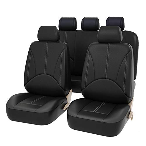 AUTO HIGH Juegos de Fundas para Asientos de Coche Universales, Cubiertas de Asiento de Auto de Cuero Artificial, Protector para Asientos Delanteros y Traseros de Automóviles Negro #1