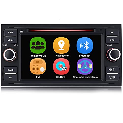 AWESAFE Radio Coche 7 Pulgadas para Ford con Pantalla Táctil 2 DIN, Autoradio de Ford con Bluetooth/GPS/FM/RDS/CD DVD/USB/SD, Apoyo Mandos Volante, Mirrorlink y Aparcacimiento (Negra) AWESAFE Radio Coche 7 Pulgadas para Ford con Pantalla Táctil 2 DIN, Autoradio de Ford con Bluetooth/GPS/FM/RDS/CD DVD/USB/SD, Apoyo Mandos Volante, Mirrorlink y Aparcacimiento (Negra)