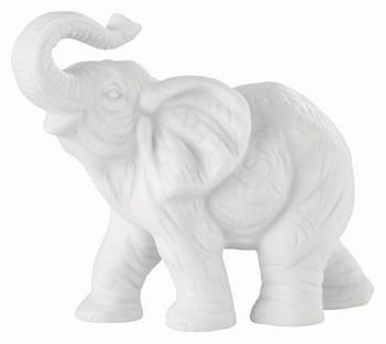 Bebé elefante Mogli hecho de porcelana biscuit blanco mate de calidad Rosenthal 7 cm en caja de regalo