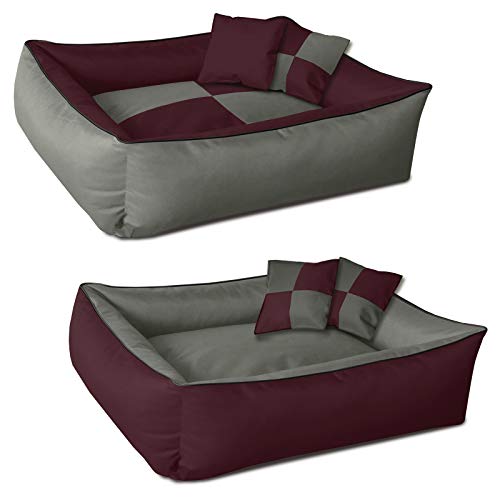 BedDog® 2en1 colchón para Perro MAX Quattro XXL Aprox. 120x85 cm, 8 Colores, Cama, sofá,Cesta para Perro, Burdeos/Gris BedDog® 2en1 colchón para Perro MAX Quattro XXL Aprox. 120x85 cm, 8 Colores, Cama, sofá,Cesta para Perro, Burdeos/Gris