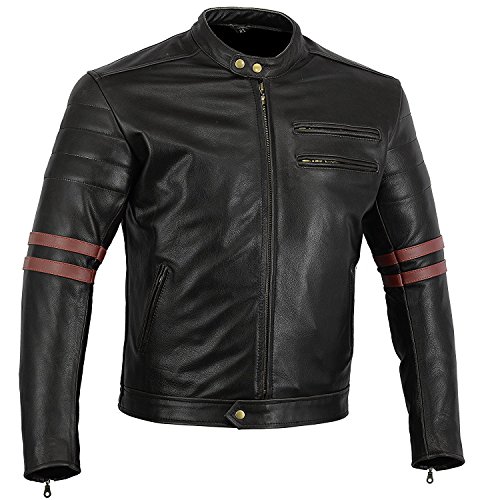 Bikers Gear Cafe Racer - Chaqueta de moto, Negro, L