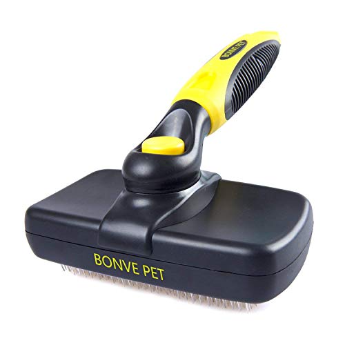Bonve Pet Cepillo Perros y Gatos, Peine para Perros Gatos y Mascotas Remover y Quitar Pelo con Púas de Acero Inoxidable Reduce 95% de Pelo Suelto Cómodo Seguro Durable para Desenredar a Mascotas Bonve Pet Cepillo Perros y Gatos, Peine para Perros Gatos y Mascotas Remover y Quitar Pelo con Púas de Acero Inoxidable Reduce 95% de Pelo Suelto Cómodo Seguro Durable para Desenredar a Mascotas