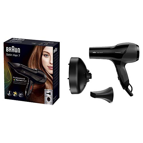 Braun Satin Hair 7 HD785 SensoDryer - Secador de pelo profesional, con sensor de temperatura, motor AC y tecnología iónica, 2000 W, color negro Braun Satin Hair 7 HD785 SensoDryer - Secador de pelo profesional, con sensor de temperatura, motor AC y tecnología iónica, 2000 W, color negro