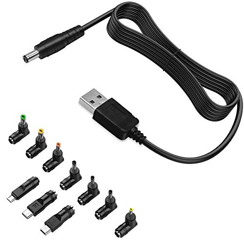 Cable de alimentación Universal BERLS, USB a CC 5,5 x 2,1 mm, 5 V, con 10 Conectores (5,5 x 2,5, 4,8 x 1,7, 4,0 x 1,7, 4,0 x 1,35, 3,5 x 1,35, 3,0 x 1,1, 2,5 x 0,7, Micro USB, Tipo C, Mini USB) Cable de alimentación Universal BERLS, USB a CC 5,5 x 2,1 mm, 5 V, con 10 Conectores (5,5 x 2,5, 4,8 x 1,7, 4,0 x 1,7, 4,0 x 1,35, 3,5 x 1,35, 3,0 x 1,1, 2,5 x 0,7, Micro USB, Tipo C, Mini USB)