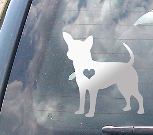 Calcomanía I Heart My Chihuahua (varios colores disponibles) de cristal para ventana de coche, MacBook o portátil