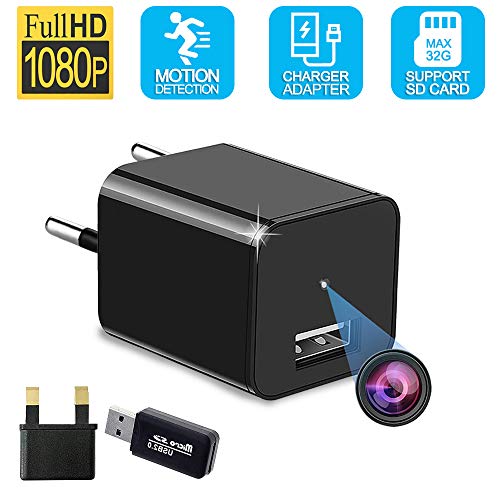 Cámaras Espía Mini Cámara Espía Oculta 1080P HD USB Cámara Vigilancia de Seguridad Detección de Movimiento grabación de Bucle