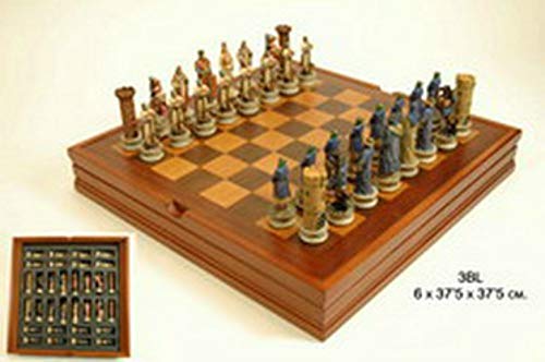 CAPRILO Ajedrez Decorativo de Madera Árabes contra Cristianos Figuras Resina. Adornos y Esculturas. Decoración Hogar. Regalos Originales. 35 x 35 cm CAPRILO Ajedrez Decorativo de Madera Árabes contra Cristianos Figuras Resina. Adornos y Esculturas. Decoración Hogar. Regalos Originales. 35 x 35 cm
