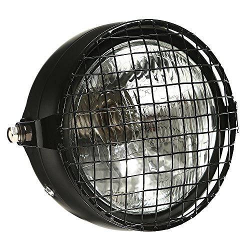 CICMOD Faro Principal de Motocicleta Hi/Lo 16,5 cm Universal Negro con Rejilla para Faro Integrada Transparente CICMOD Faro Principal de Motocicleta Hi/Lo 16,5 cm Universal Negro con Rejilla para Faro Integrada Transparente
