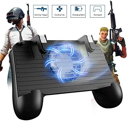 Controlador de Juego móvil para PUBG 5 en 1 versión Mejorada Gamepad Shoot y Aim Trigger Phone Cooling Pad Power Bank para Android y iOS Fortnite/Knives out Controlador de Juego móvil para PUBG 5 en 1 versión Mejorada Gamepad Shoot y Aim Trigger Phone Cooling Pad Power Bank para Android y iOS Fortnite/Knives out