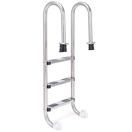 COSTWAY Escalera de Piscina de 3 Peldaños 132 x 50 x 26cm Acero Inoxidable Escalera de Seguridad COSTWAY Escalera de Piscina de 3 Peldaños 132 x 50 x 26cm Acero Inoxidable Escalera de Seguridad