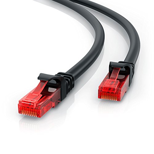 CSL - 5m Cable de Red Gigabit Ethernet LAN Cat.6 RJ45-1000Mbit s - Cable de conexión a Red - UTP - Compatible con Cat.5 Cat.5e Cat.7 - Conmutador Router módem Punto de Acceso -Negro