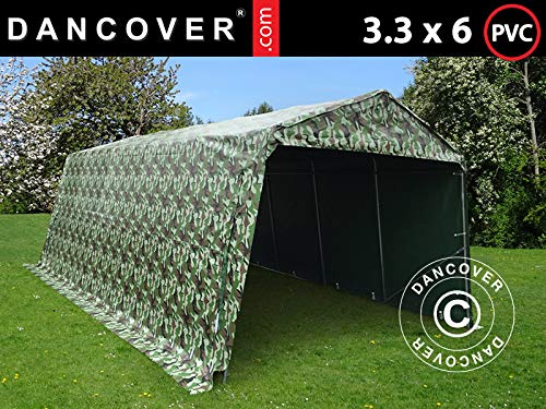 Dancover Carpa Garaje Pro 3,3x6x2,4m PVC, Camuflaje