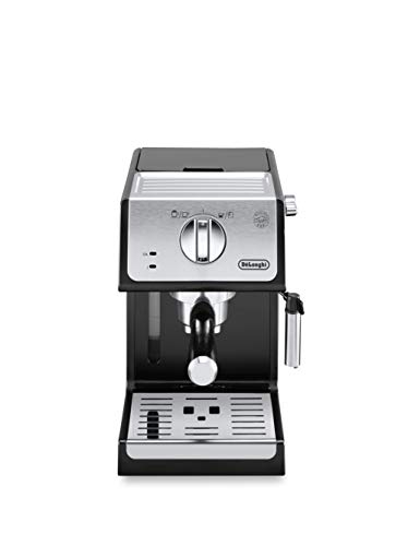 De'longhi - Cafetera de Bomba Tradicional para Espresso y Cappuccino, para Café Molido y Monodosis, 2 Tazas Simultáneamente, Depósito de Agua de 1.1 l, 1100 W, ECP 33.21, Negro y Plata De'longhi - Cafetera de Bomba Tradicional para Espresso y Cappuccino, para Café Molido y Monodosis, 2 Tazas Simultáneamente, Depósito de Agua de 1.1 l, 1100 W, ECP 33.21, Negro y Plata