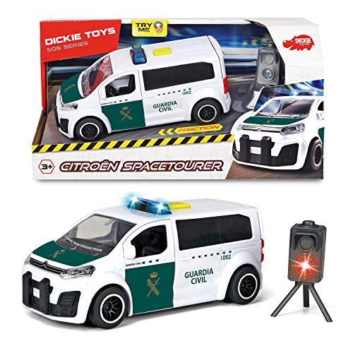 Dickie-Guardia Civil Furgoneta Citröen con Radar 15 cm 1153020 Vehículo de Juguete con función, Color Blanco/Verde Dickie-Guardia Civil Furgoneta Citröen con Radar 15 cm 1153020 Vehículo de Juguete con función, Color Blanco/Verde