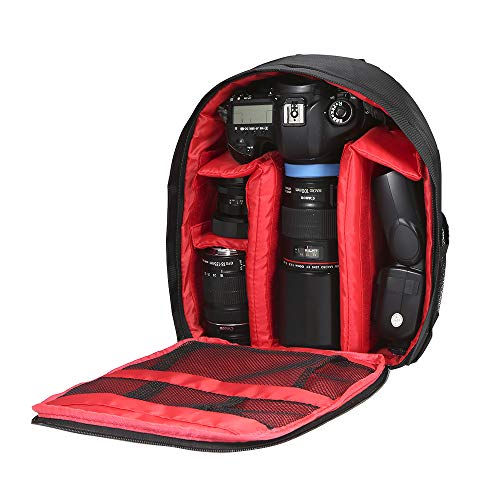 Docooler mochila para fotografía a prueba de golpes mochila para cámara a prueba de agua, adecuada para Canon Nikon Sony SLR flash de cámara, etc., 33x26x12cm