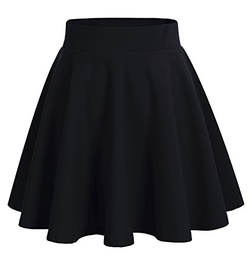 DRESSTELLS Falda Mujer Mini Corto Elástica Plisada Básica Multifuncional Black M