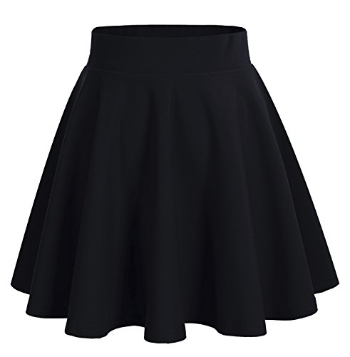 DRESSTELLS Falda Mujer Mini Corto Elástica Plisada Básica Multifuncional Black M DRESSTELLS Falda Mujer Mini Corto Elástica Plisada Básica Multifuncional Black M