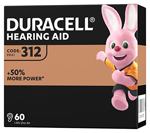 Duracell Pilas para audífonos, tamaño 312, paquete de 60