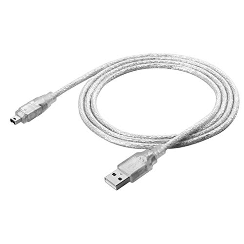 Dynamovolition 1.2m USB 2.0 Macho a Firewire iEEE 1394 Cable de Adaptador iLink Macho de 4 Pines Cable Macho a Macho Luz Cable Flexible Blanco