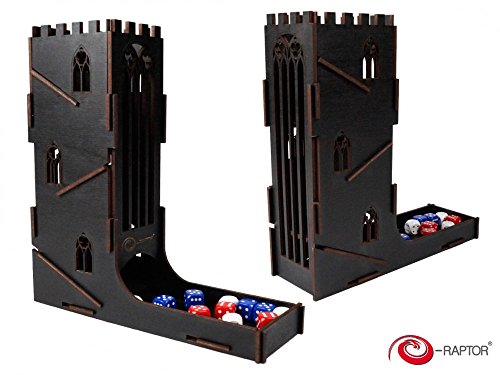 E-Raptor era31793 Dados Torre Castillo Juego de Mesa, Negro/Azul