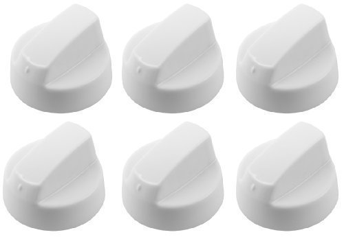First4spares - Set de 6 mandos de control universales de repuesto para hornos y fuegos, color blanco First4spares - Set de 6 mandos de control universales de repuesto para hornos y fuegos, color blanco