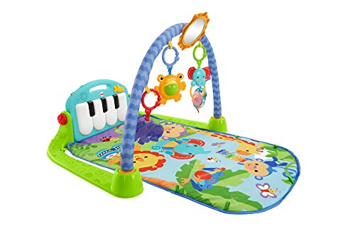 Fisher-Price rey leon Gimnasio piano pataditas, manta de juego para bebé, color verde (Mattel BMH49)