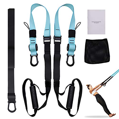 FITOP Entrenamiento en Suspensión Entrenador de Suspensión de Fitness Pro Ejercicio para Fortalecimiento Resistencia y Tonificación Muscular Juego de Accesorios para Ejercicio Carga hasta 500 Kg FITOP Entrenamiento en Suspensión Entrenador de Suspensión de Fitness Pro Ejercicio para Fortalecimiento Resistencia y Tonificación Muscular Juego de Accesorios para Ejercicio Carga hasta 500 Kg