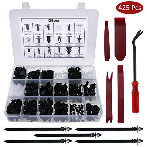 Fixget Caja de Herramientas Zexuan, 425 Unidades, Abrazaderas para Paneles de Puerta, Clips para fijación de Parachoques, Set para automóvil con Herramientas de extracción, 22,5 cm, Color Negro Fixget Caja de Herramientas Zexuan, 425 Unidades, Abrazaderas para Paneles de Puerta, Clips para fijación de Parachoques, Set para automóvil con Herramientas de extracción, 22,5 cm, Color Negro