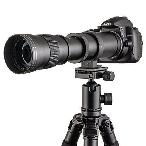 Fotga - Objetivo telescópico vario con zoom Super Tele Zoom, 420-800 mm f/8,3-16 para Canon EOS 1D, 5D, 6D, 7D, 10D, 20D, 30D, 40D, 50D, 60D, 100D, 300D, 350D, 400D, 450D, 500D, 550D, 600D, 700D, 1000D, 1100D, 1200D y más cámaras réflex DSLR/SLR
