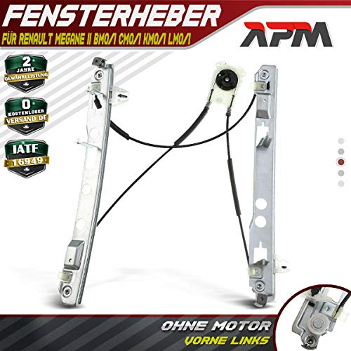 Frankberg Elevalunas sin Motor Delantero Izquierdo para Megane II Megane II Kombi Megane II tricuerpo BM0/1 CM0/1 KM0/1 LM0/1 2002-2016 8200325136