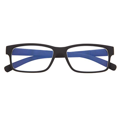 Gafas con Filtro Anti Luz Azul para Ordenador. Gafas de Presbicia o Lectura para Hombre y Mujer. Tacto Goma, Patillas Flexibles y Cristales Anti-reflejantes. Graphite +1.5 – THYSSEN