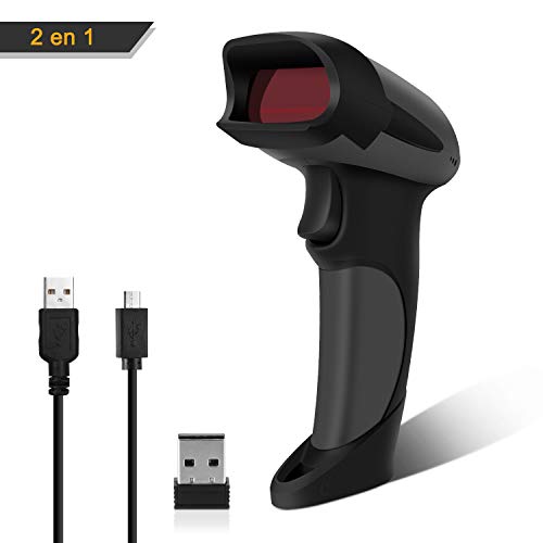 GHB Lector Codigo Barras Inalámbrico Escáner de Codigo de Barras 1800mAh Pistola Codigo de Barra con Receptor Inalambrico y Cable USB Compatible de Windows, Android, iOS GHB Lector Codigo Barras Inalámbrico Escáner de Codigo de Barras 1800mAh Pistola Codigo de Barra con Receptor Inalambrico y Cable USB Compatible de Windows, Android, iOS