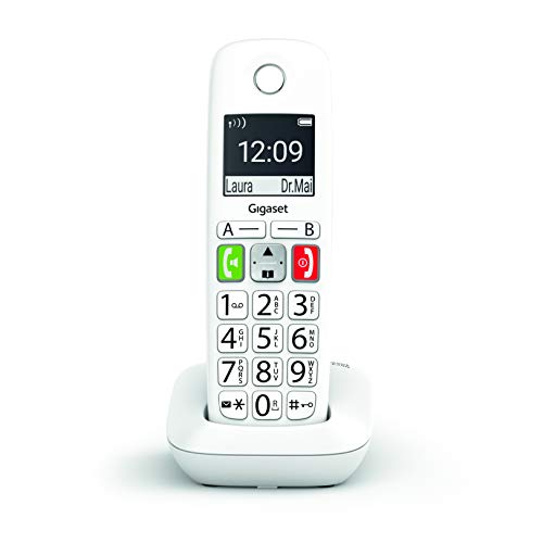 Gigaset E290 - Teléfono Fijo Inalámbrico con Teclas Grandes y Pantalla de Alta Visibilidad, Manos Libres, Compatible con audifonos Gigaset E290 - Teléfono Fijo Inalámbrico con Teclas Grandes y Pantalla de Alta Visibilidad, Manos Libres, Compatible con audifonos