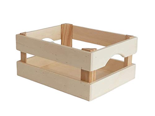 Greca Caja Frutas pequeña. En Madera de chopo y Pino, en Crudo. Medidas: (Ancho/Fondo/Alto): 25 * 20 * 11 cms.