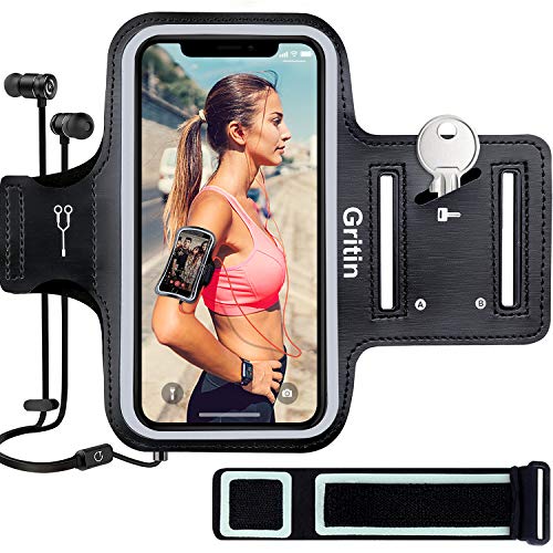 Gritin Brazalete Deportivo para Correr, Brazalete Móvil Deportivo Ajustable contra Sudor Correa de Extensión para iPhone 11 Pro/iPhone XS/X/iPhone 8/7/6/6s y Otros Teléfonos de Menos de 6.1" Gritin Brazalete Deportivo para Correr, Brazalete Móvil Deportivo Ajustable contra Sudor Correa de Extensión para iPhone 11 Pro/iPhone XS/X/iPhone 8/7/6/6s y Otros Teléfonos de Menos de 6.1"
