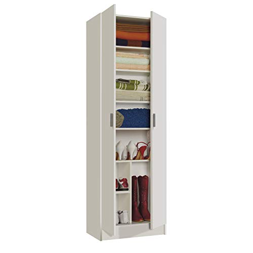 Habitdesign 007146O - Armario Zapatero Multiusos, Armario Auxiliar Color Blanco, Dimensiones 59 cm (Largo) x 180 cm (Alto) x 37 cm (Fondo) Habitdesign 007146O - Armario Zapatero Multiusos, Armario Auxiliar Color Blanco, Dimensiones 59 cm (Largo) x 180 cm (Alto) x 37 cm (Fondo)