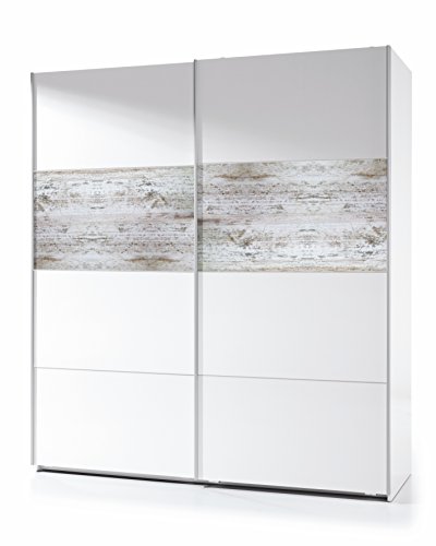 Habitdesign ARC181BO - Armario corredera Vintage, Acabado Blanco Brillo y Decapé, Medidas: 180 cm (Ancho) x 200 cm (Alto) x 61 cm (Fondo) Habitdesign ARC181BO - Armario corredera Vintage, Acabado Blanco Brillo y Decapé, Medidas: 180 cm (Ancho) x 200 cm (Alto) x 61 cm (Fondo)