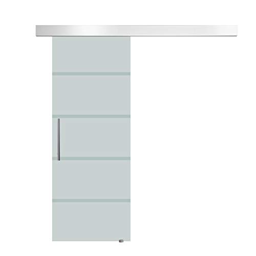 HOMCOM Puerta Corredera 205x77.5cm Puertas Correderas Cristal a Rayas sin Obra NUEVO HOMCOM Puerta Corredera 205x77.5cm Puertas Correderas Cristal a Rayas sin Obra NUEVO