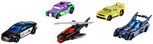Hot Wheels - Batman Pack de 5 coches de juguete para niños +3 años (Mattel GGD32)