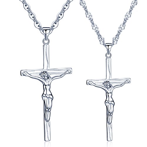 Infinito U- Colgante Pareja Collar para Mujer y Hombre Jesús Cristo Crucifijo Cruz Colgante Plata 925 Infinito U- Colgante Pareja Collar para Mujer y Hombre Jesús Cristo Crucifijo Cruz Colgante Plata 925