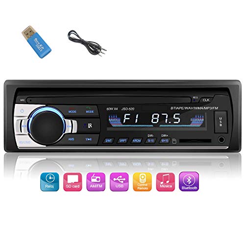 iWalker Autoradio de Coche, 60W×4 Manos Libres Radio Estéreo de Coche, Apoyo de Reproductor MP3, Llamadas Manos Libres, Función de Radio y de Archivo.