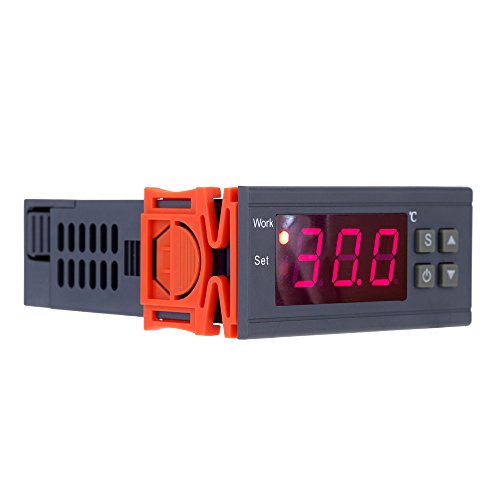 KKmoon Controlador de Temperatura Termostato Digital Relés con Sensor 0~250V 10A ,-50~110 Grado Centígrado para Incubadora,Cocina, Agua Temperatura Control,Enfriador Industrial,Caldera
