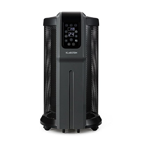 Klarstein Datscha Digital Black Edition - Calefactor circular, Radiador de 2200W, Alcance 360°, Termostato digital ajustable de 5 a 45 °C, Desconexión automática, Ruedas, Mando distancia, Mica, Negro Klarstein Datscha Digital Black Edition - Calefactor circular, Radiador de 2200W, Alcance 360°, Termostato digital ajustable de 5 a 45 °C, Desconexión automática, Ruedas, Mando distancia, Mica, Negro