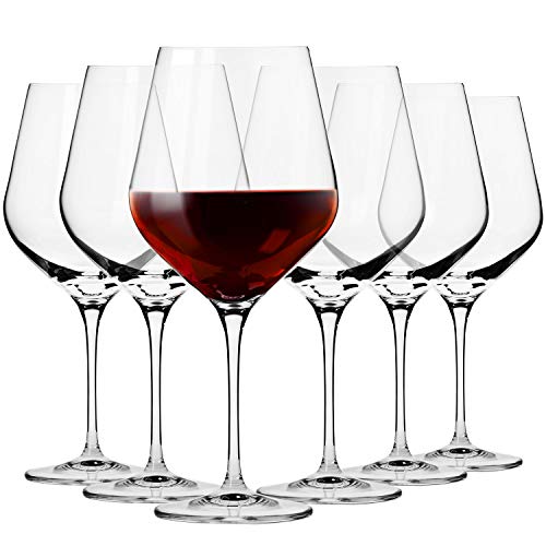 Krosno Grande Copas de Vino Tinto | Conjunto de 6 Piezas | 860 ML | Splendour Collection Uso en Casa, Restaurante y en Fiestas | Apto para Microondas y Lavavajillas